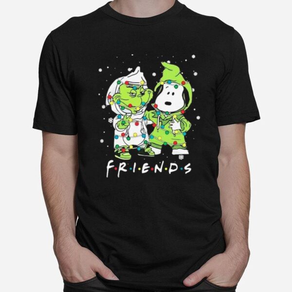 Baby Grinch And Snoopy Friends Merry Christmas Light T-Shirt