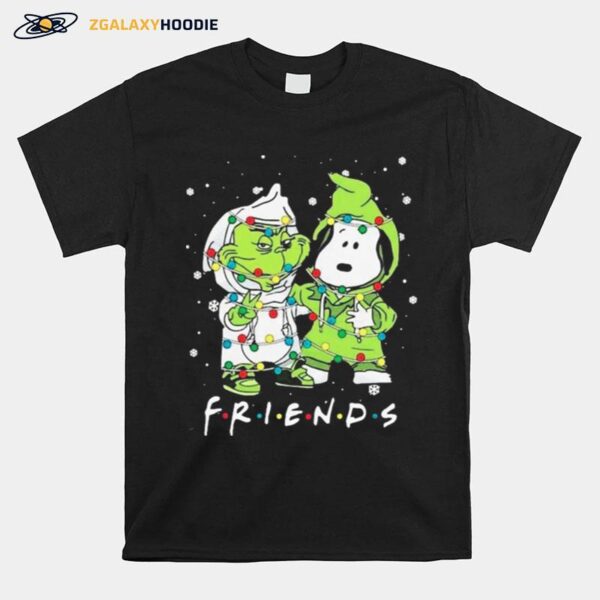 Baby Grinch And Snoopy Friends Merry Christmas Light T-Shirt