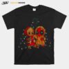 Baby Groot And Baby Deadpool Merry Christmas Light T-Shirt