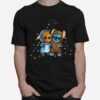 Baby Groot And Baby Stitch Merry Christmas Light T-Shirt