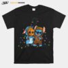 Baby Groot And Baby Stitch Merry Christmas Light T-Shirt