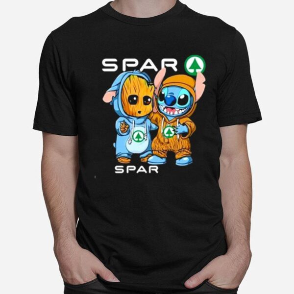 Baby Groot And Baby Stitch Spar T-Shirt