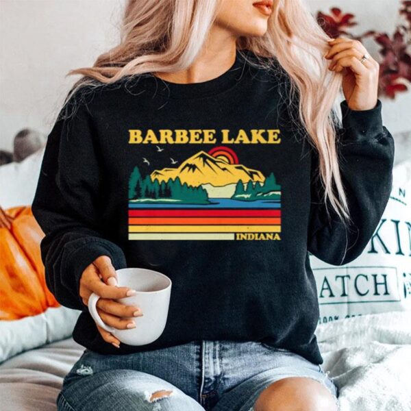 Barbee Lake Indiana Vintage Retro Family Vacationt Sweater