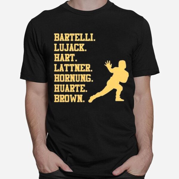 Bartelli Lujack Hart Lattner Hornung Huarte Brown T-Shirt