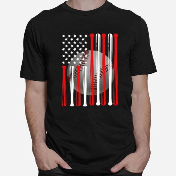 Baseball American Flag T-Shirt