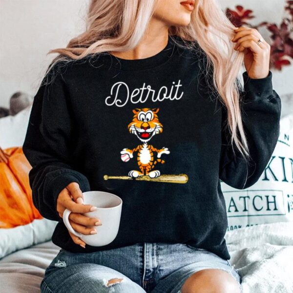 Baseball Distressed Tiger Mascot Sweater