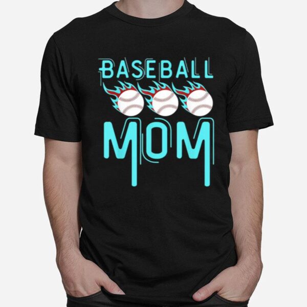 Baseball Mom Leopard Softball Mom T-Shirt