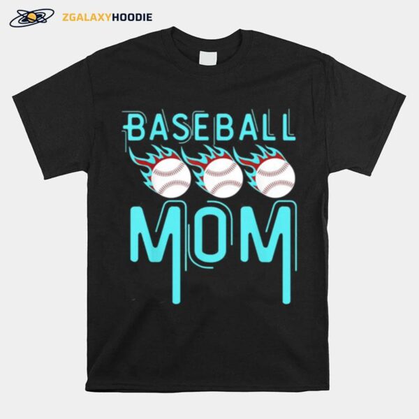 Baseball Mom Leopard Softball Mom T-Shirt