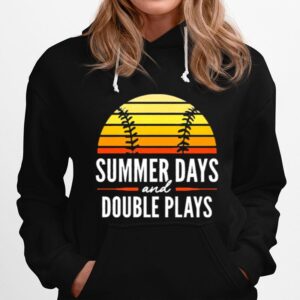Baseball Summer Days And Double Plays Vintage Hoodie