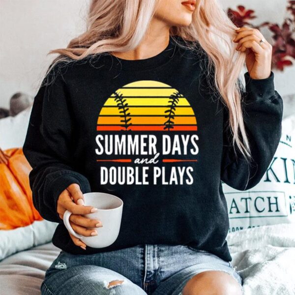 Baseball Summer Days And Double Plays Vintage Sweater