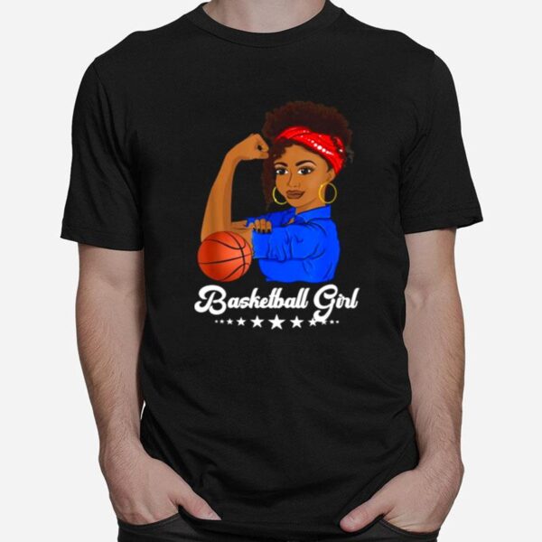 Basketball Black Girl Vintage Love Afro Basketball Girls T-Shirt