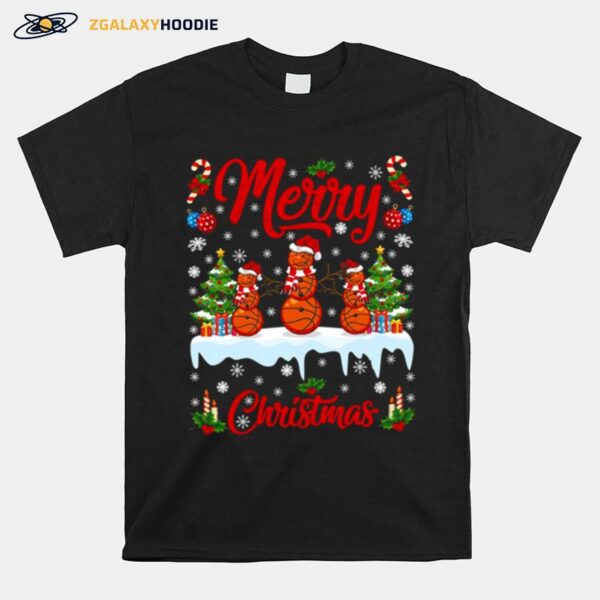 Basketball Xmas Snowman Basketball T-Shirt