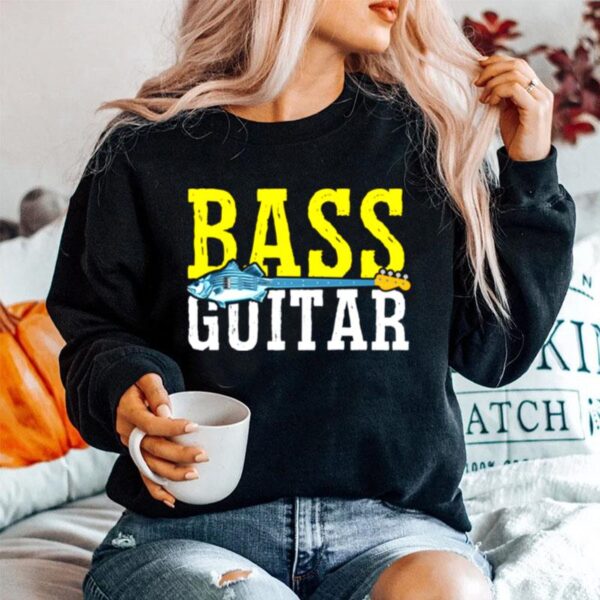 Bass Player Fishing Fisherman Guitar Musician Sweater