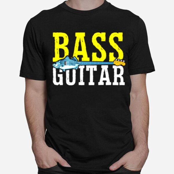 Bass Player Fishing Fisherman Guitar Musician T-Shirt