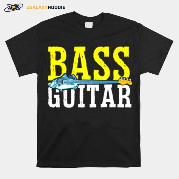 Bass Player Fishing Fisherman Guitar Musician T-Shirt