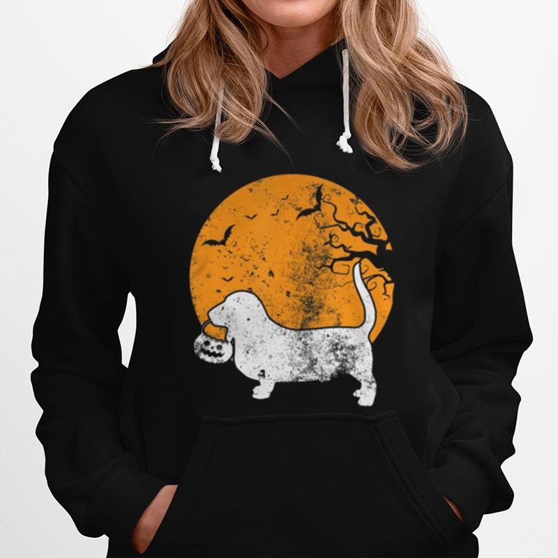 Basset Hound Dog Pumpkin Halloween Costume Hoodie