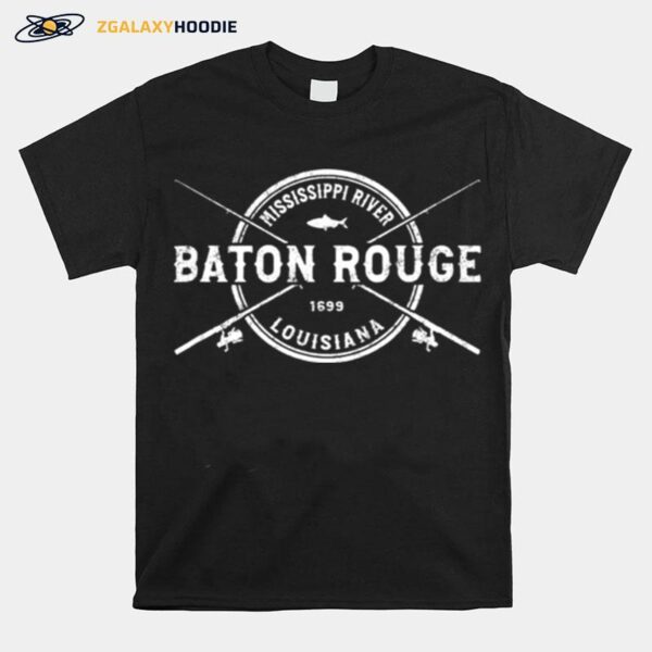 Baton Rouge Vintage Crossed Fishing Rods T-Shirt