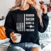 Bourbon Bacon Guns And Freedom Bbq Grill Drinking Usa Flag Sweater