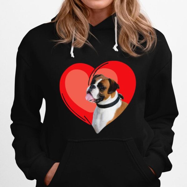 Boxer Dog Valentine Heart For Puppy And Animals Hoodie