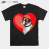 Boxer Dog Valentine Heart For Puppy And Animals T-Shirt