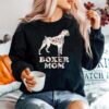 Boxer Mom Funny Dog Mom Flower Graphic Sweater