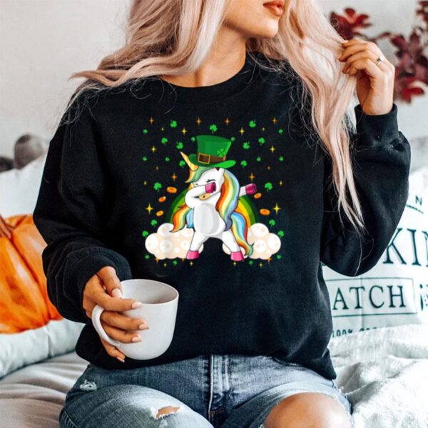 Boys Girls Dabbing St Patricks Dab Unicorn Sweater