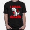 Boys Valentines Day Kids Dinosaur T Rex Lover I Steal Hearts T-Shirt