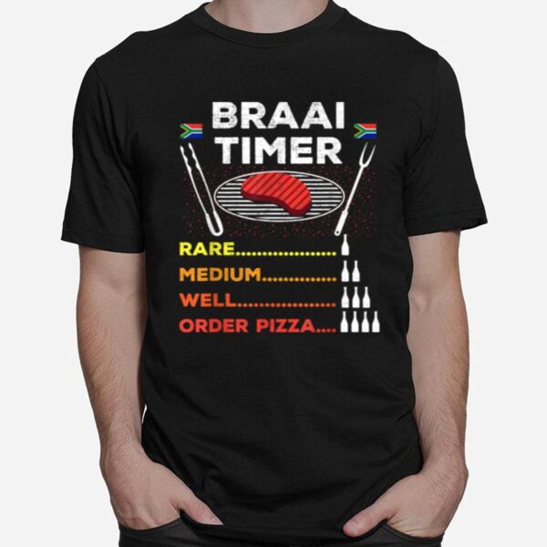 Braai Timer African Bbq Lustige Familie Sudafrika Flagge T-Shirt