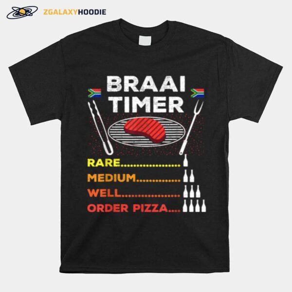 Braai Timer African Bbq Lustige Familie Sudafrika Flagge T-Shirt