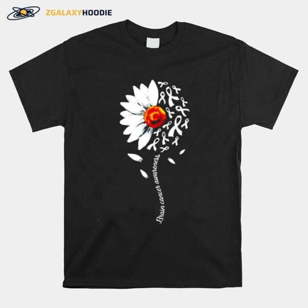 Brain Cancer Awareness Flower T-Shirt