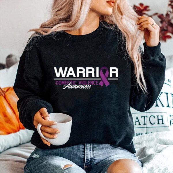 Brave Warrior I Domestic Violence Awareness I Purple Ribbon Sweater