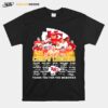 Chiefs Legends Football Team Thank You For The Memories Signature T-Shirt