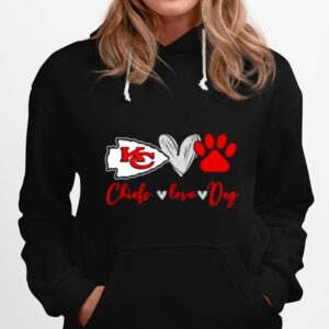 Chiefs Love Dogs Heart Red Football Hoodie