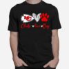 Chiefs Love Dogs Heart Red Football T-Shirt