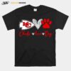 Chiefs Love Dogs Heart Red Football T-Shirt