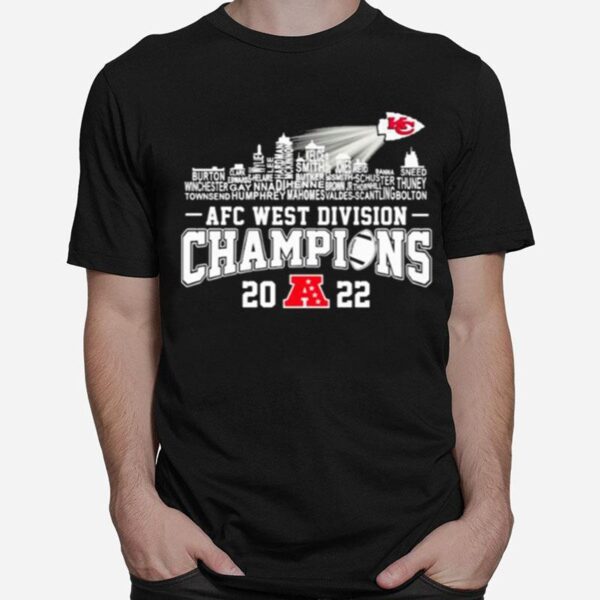 Chiefs Team Skyline Afc West Division Champions 2022 T-Shirt