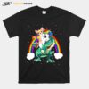 Chihuahua Unicorn Riding Dinosaur T Rex Funny Gift T-Shirt