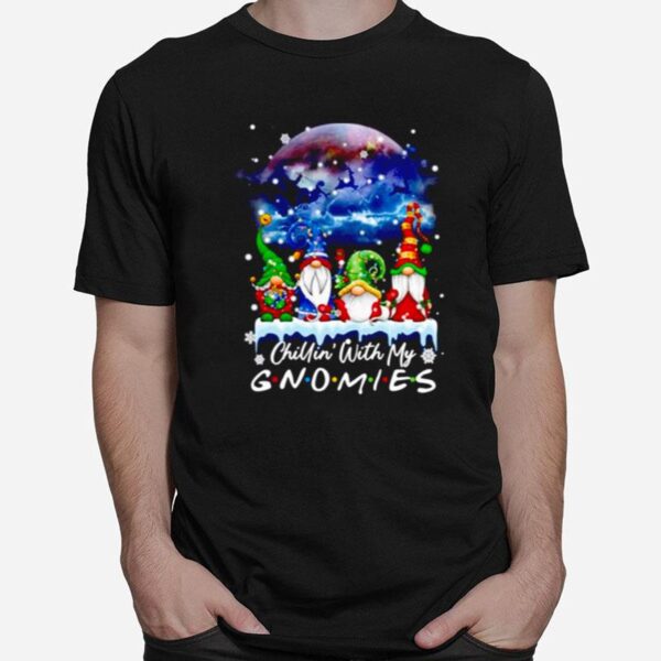 Chillin With My Gnomes Lights Moon Merry Christmas Sweater T-Shirt