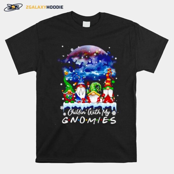 Chillin With My Gnomes Lights Moon Merry Christmas Sweater T-Shirt