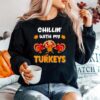 Chillin With My Turkeys Thanksgiving Family 2022 Vintage Sweater