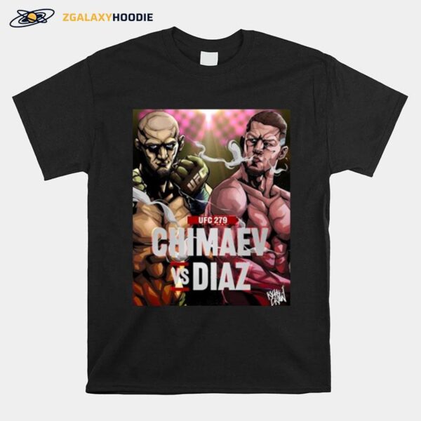 Chimaev Vs Diaz Active Anime Graphic Ufc Mma Fighter T-Shirt