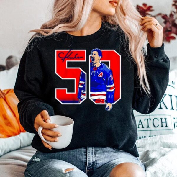 Chris Kreider 50 Goals New York Hockey Signature Sweater