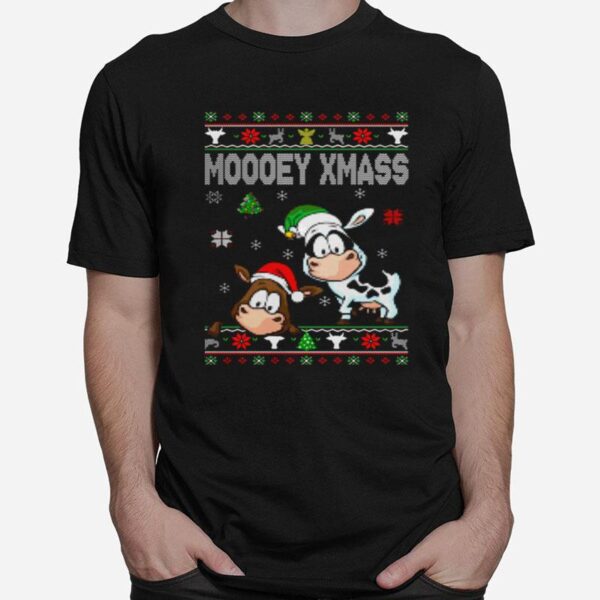 Cows Moooey Xmass Ugly Christmas T-Shirt