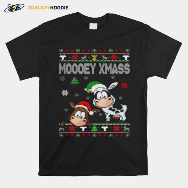 Cows Moooey Xmass Ugly Christmas T-Shirt