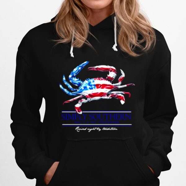 Crab Simply Southern Reg Us Pat Trademark American Flag Hoodie