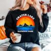 Crater Lake Vacation National Vintage Sunset Summer Park Sweater