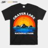 Crater Lake Vacation National Vintage Sunset Summer Park T-Shirt