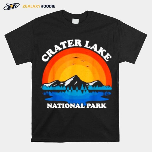 Crater Lake Vacation National Vintage Sunset Summer Park T-Shirt