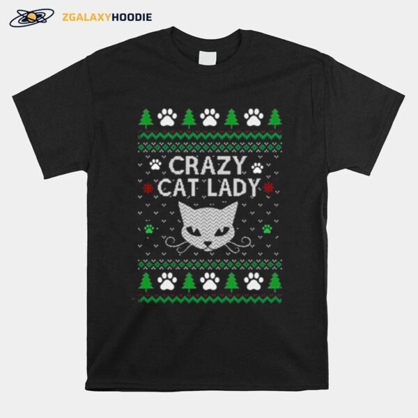 Crazy Cat Lady 2022 Ugly Christmas T-Shirt