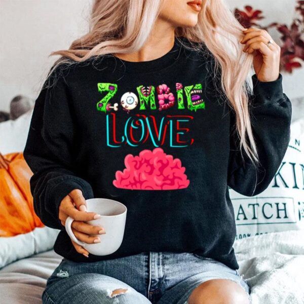 Creepy Zombies Love Brains Halloween Sweater